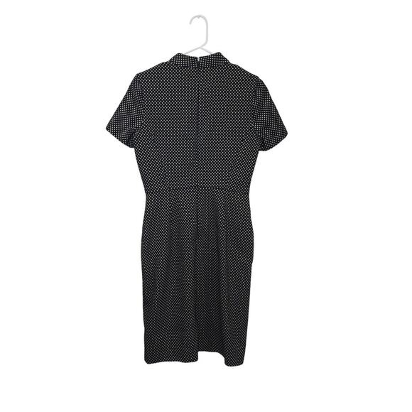 J.Crew Short-Sleeve Mock Neck Jacquard Dress Knee Length Polka Dot Size 4 Small - Picture 3 of 9